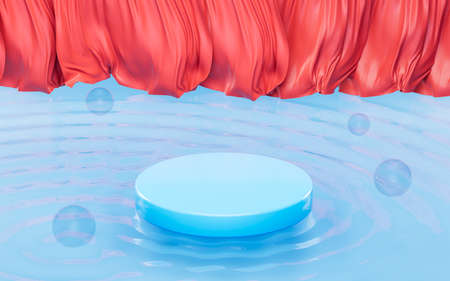 Empty stage with curtain background, 3d rendering. Computer digital drawing.の写真素材