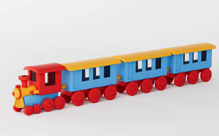A train with white background, 3d rendering. Computer digital drawing.の写真素材