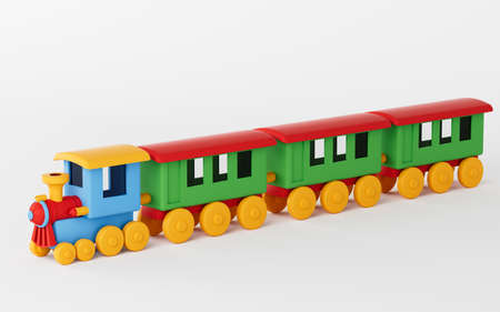 A train with white background, 3d rendering. Computer digital drawing.の写真素材