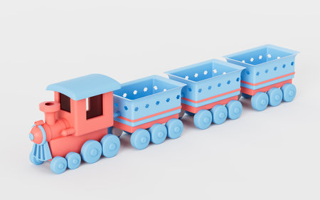 A train with white background, 3d rendering. Computer digital drawing.の写真素材