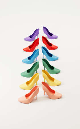 high-heeled shoes with white background, 3d rendering. Computer digital drawing.の写真素材