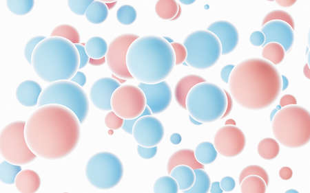 Lots of spheres with white background, 3d rendering.の写真素材