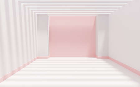White empty room, 3d rendering. Computer digital drawing.