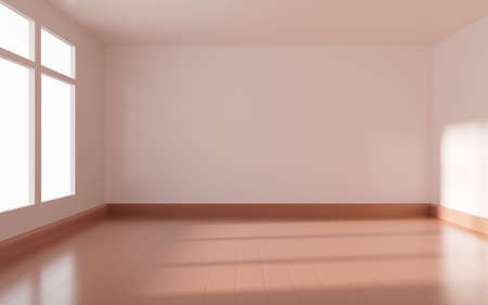 White empty room, 3d rendering. Computer digital drawing.の写真素材