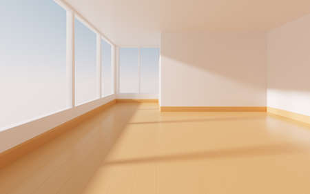 White empty room, 3d rendering. Computer digital drawing.の写真素材