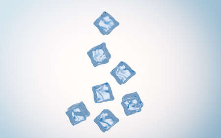 Abstract cubes with water wave, 3d rendering. Computer digital drawing.