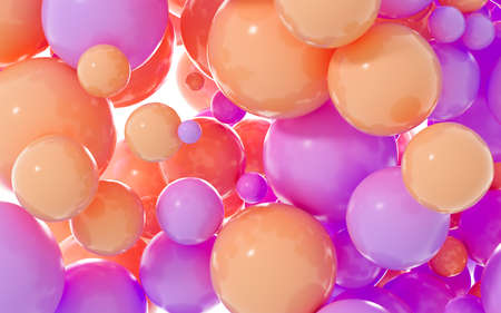 Abstract spheres with white background, 3d rendering. Computer digital drawing.