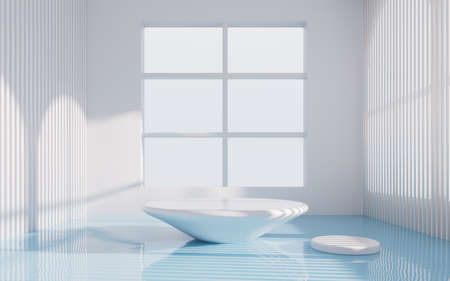 Empty stage in the room, 3d rendering. Computer digital drawing.の写真素材