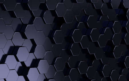 Abstract hexagonal background, 3d rendering. Computer digital drawing.の写真素材