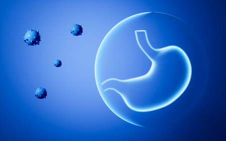 Viruses and stomach diseases, 3d rendering. Computer digital drawing.の写真素材
