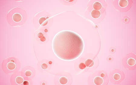 Numerous dissociative pink cells, 3d rendering. Computer digital drawing.の写真素材