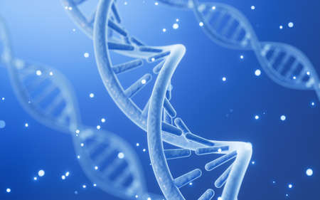 Science Biotechnology DNA chromosome, 3d rendering. Computer digital drawing.の写真素材
