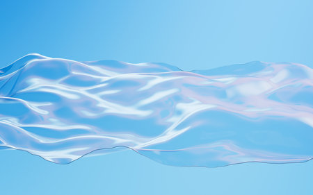 Abstract transparent flowing cloth, 3d rendering. Computer digital drawing.の写真素材