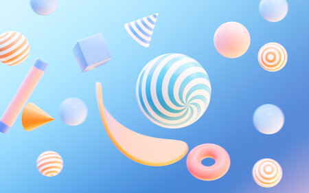 Abstract geometric figures, curves and figures, 3d rendering. Computer digital drawing.の写真素材