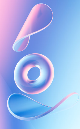 Abstract curves and geometric figure, 3d rendering. Computer digital drawing.の写真素材