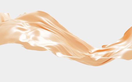 Gold abstract flowing cloth, 3d rendering. Computer digital drawing.の写真素材