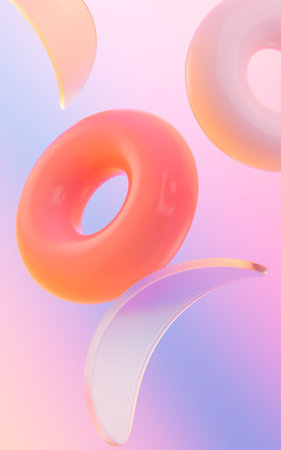 Abstract curves and geometric figure, 3d rendering. Computer digital drawing.の写真素材