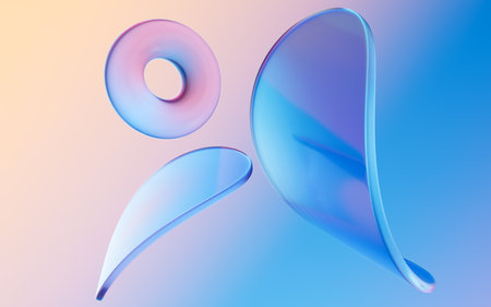 Abstract curves and geometric figure, 3d rendering. Computer digital drawing.