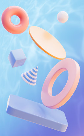 Abstract geometric figures, curves and figures, 3d rendering. Computer digital drawing.の写真素材