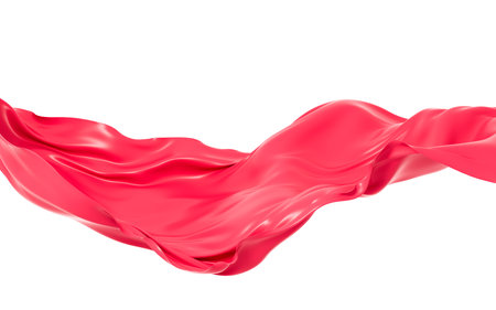 Magenta flowing cloth, 3d rendering. Computer digital drawing.の写真素材
