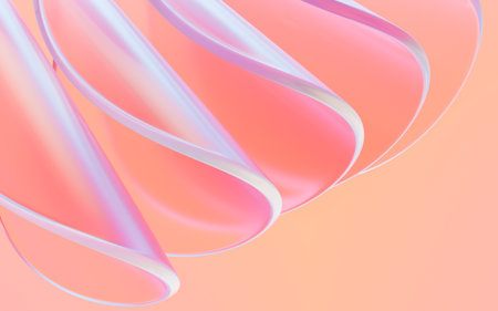Abstract curves and geometric figure, multilevel curves, 3d rendering. Computer digital drawing.の写真素材