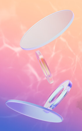 Abstract curves and geometric figure, 3d rendering. Computer digital drawing.の写真素材