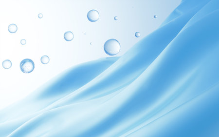 Glass spheres and cloth material background, 3d rendering. Computer digital drawing.の写真素材