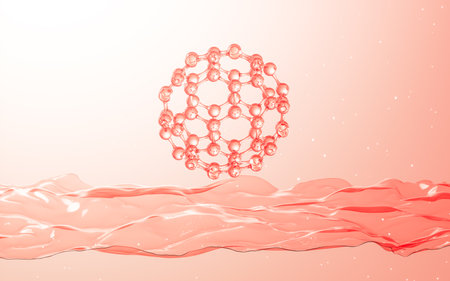 Molecular structure and cloth material background, 3d rendering. Computer digital drawing.の写真素材
