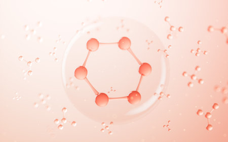 Molecular structure of glass, biotechnology concept, 3d rendering. Computer digital drawing.の写真素材