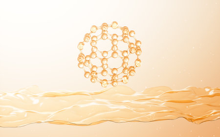 Molecular structure and cloth material background, 3d rendering. Computer digital drawing.の写真素材
