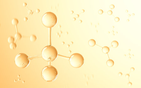 Molecular structure of glass, biotechnology concept, 3d rendering. Computer digital drawing.の写真素材
