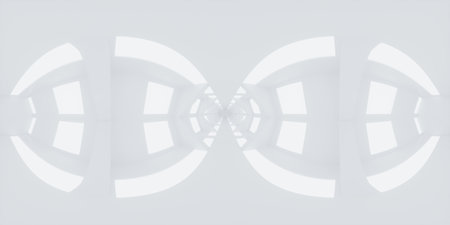 White abstract tunnel, 360 degree panorama, 3d rendering. Digital drawing.の写真素材