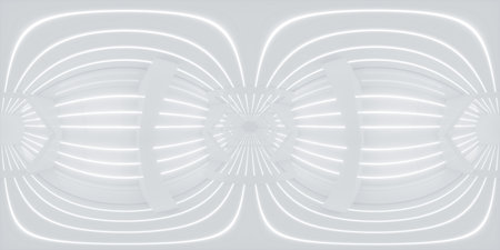 White abstract tunnel, 360 degree panorama, 3d rendering. Digital drawing.の写真素材