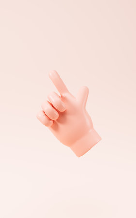 Cartoon diverse hand gestures, 3d rendering. Digital drawing.の写真素材