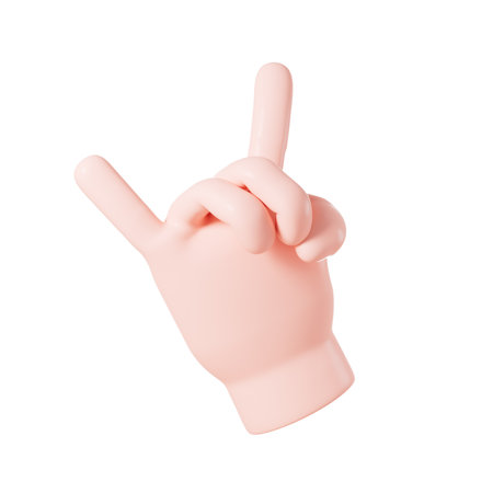 Cartoon diverse hand gestures, 3d rendering. Digital drawing.の写真素材