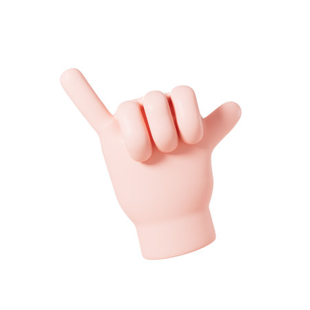 Cartoon diverse hand gestures, 3d rendering. Digital drawing.の写真素材