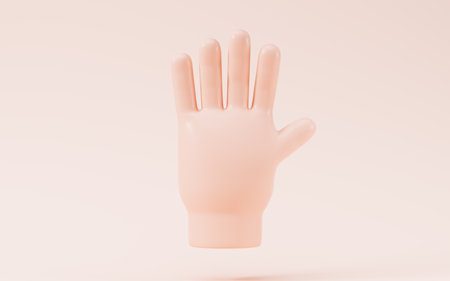 Cartoon diverse hand gestures, 3d rendering. Digital drawing.の写真素材