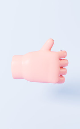 Cartoon diverse hand gestures, 3d rendering. Digital drawing.の写真素材