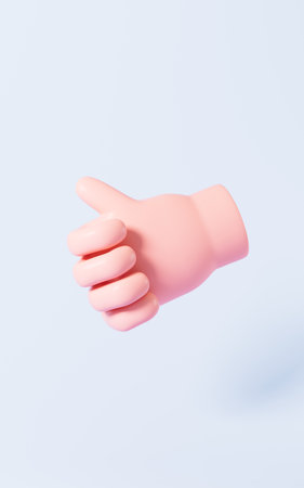 Cartoon diverse hand gestures, 3d rendering. Digital drawing.の写真素材