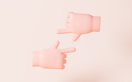 Cartoon diverse hand gestures, 3d rendering. Digital drawing.の写真素材
