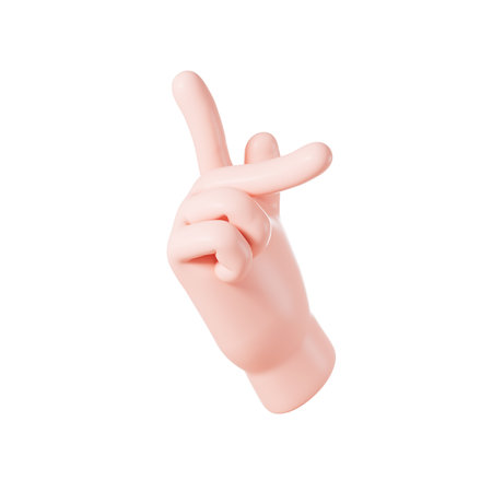 Cartoon diverse hand gestures, 3d rendering. Digital drawing.の写真素材