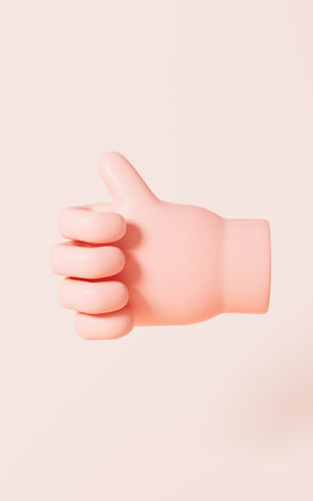 Cartoon diverse hand gestures, 3d rendering. Digital drawing.の写真素材
