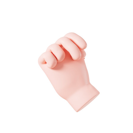 Cartoon diverse hand gestures, 3d rendering. Digital drawing.の写真素材