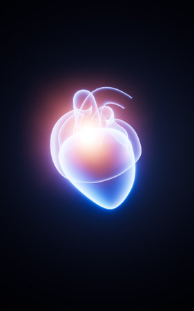 Heart model in the white background, 3d rendering. Digital drawing.の写真素材
