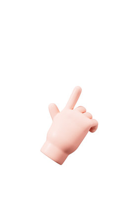 Cartoon diverse hand gestures, 3d rendering. Digital drawing.の写真素材