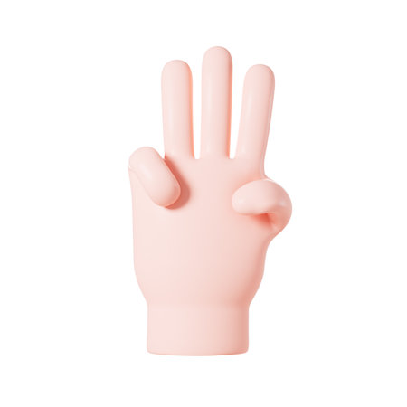 Cartoon diverse hand gestures, 3d rendering. Digital drawing.の写真素材