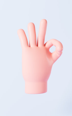 Cartoon diverse hand gestures, 3d rendering. Digital drawing.の写真素材