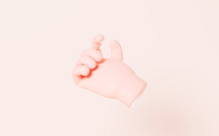 Cartoon diverse hand gestures, 3d rendering. Digital drawing.の写真素材