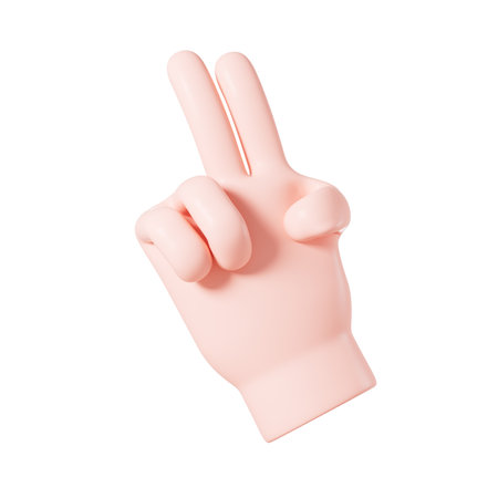 Cartoon diverse hand gestures, 3d rendering. Digital drawing.の写真素材