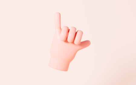 Cartoon diverse hand gestures, 3d rendering. Digital drawing.の写真素材